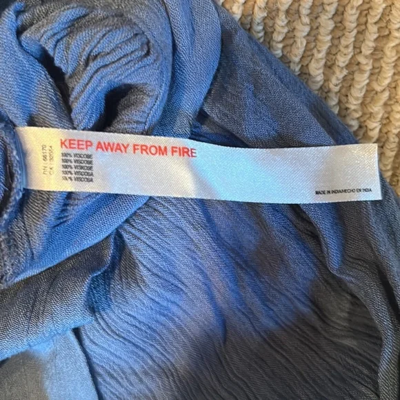 NWOT FREE PEOPLE sliver of light wide leg tie sides pants in blue size S/M - Picture 11 of 12